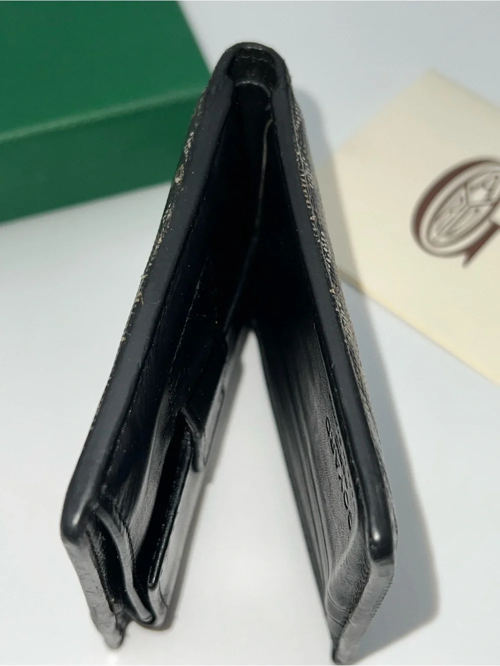 Goyard Black Leather Goyardine Saint Florentin Bifold Multi-Compartment Wallet
